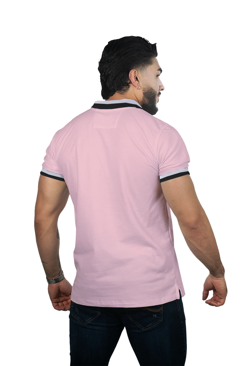 Camiseta tipo polo básica para hombre color guayaba