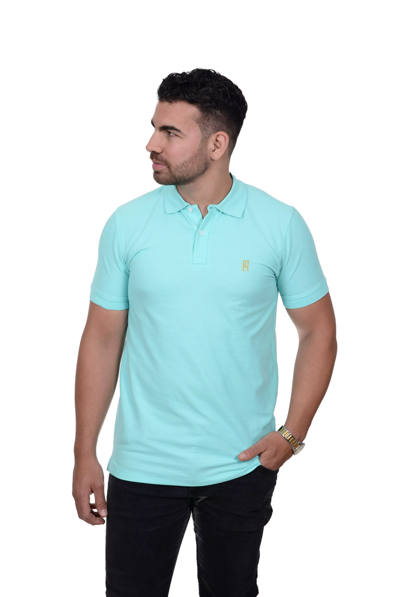 Camiseta tipo polo básica para hombre color menta