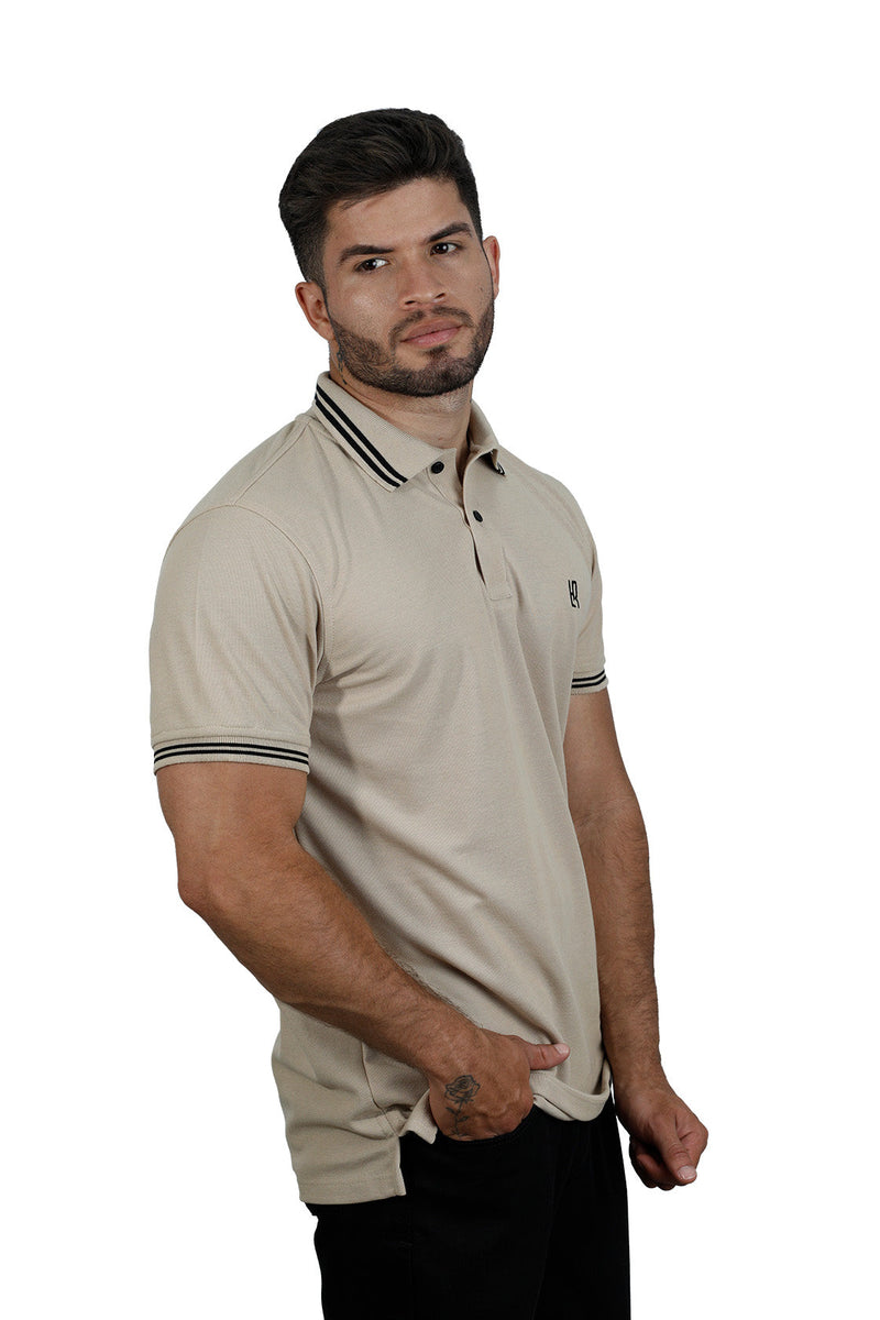 Grupo luthier lado 2 Camiseta tipo polo básica para hombre color trigo