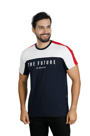 grupo luthier lado 1 Camiseta cuello redondo T-shirt para hombre combinada color azul oscuro blanco rojo