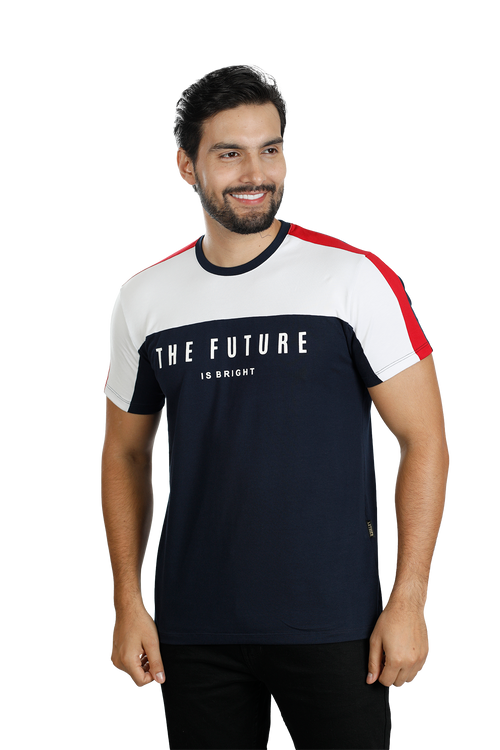 grupo luthier lado 1 Camiseta cuello redondo T-shirt para hombre combinada color azul oscuro blanco rojo