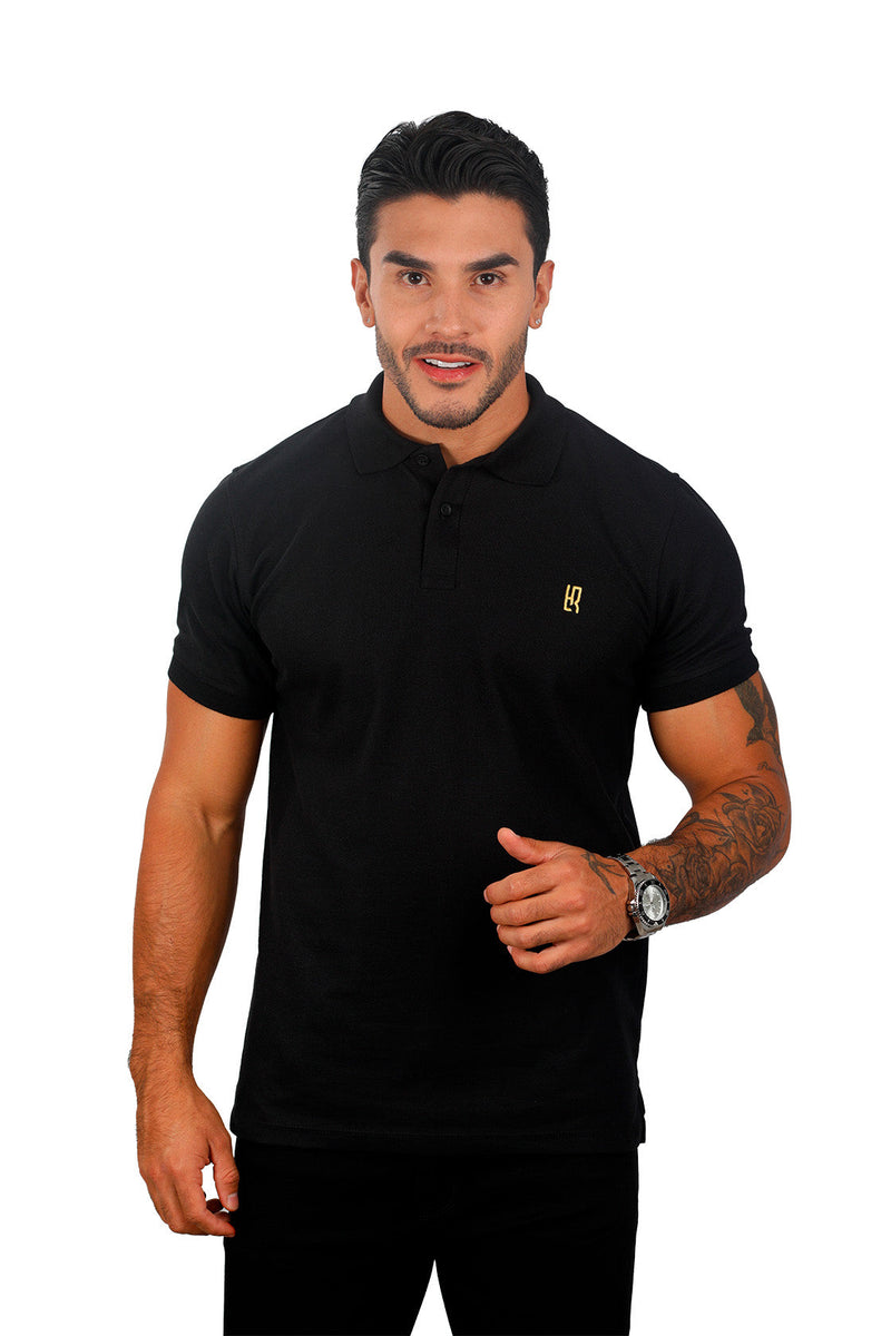  grupo luthier lado 1 camisetas tipo polo básica para hombre  color negro 