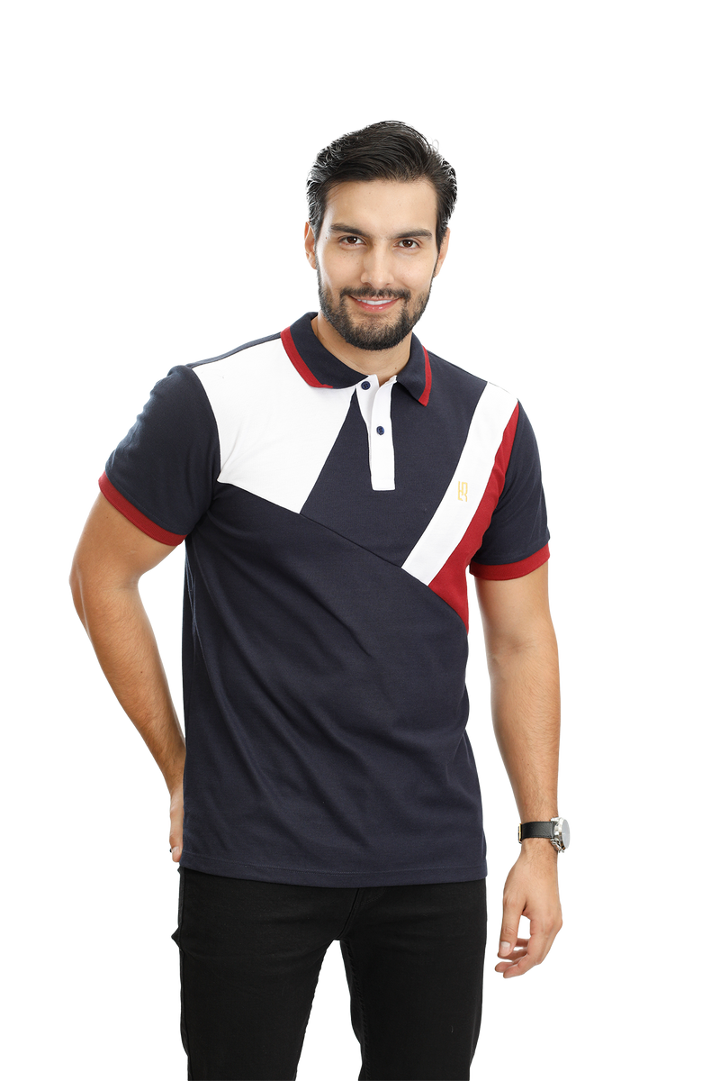 grupo luthier lado 1 camisetas tipo polo combinada para hombre combinada color azul oscuro blanco vinotinto 