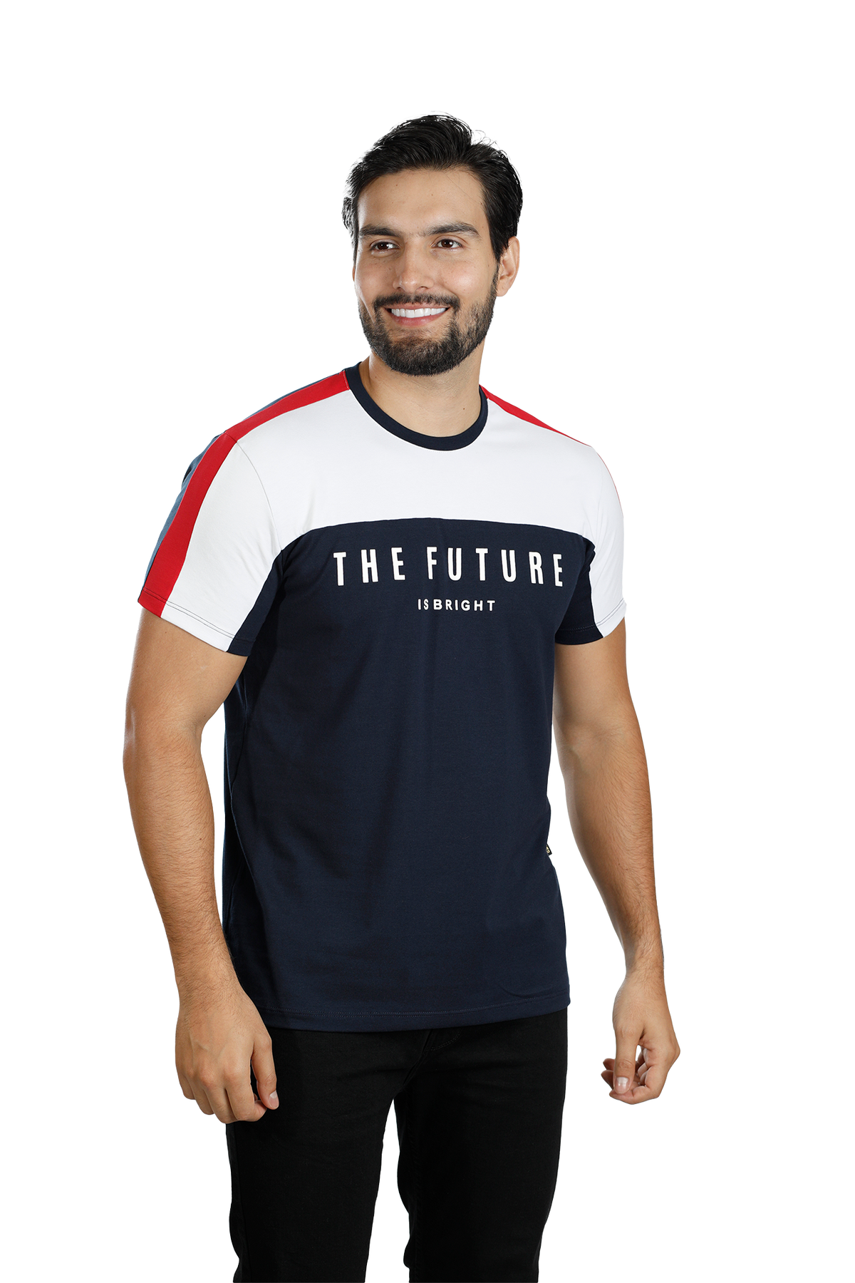 grupo luthier lado 2 Camiseta cuello redondo T-shirt para hombre combinada color azul oscuro blanco rojo