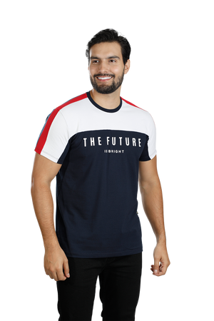 grupo luthier lado 2 Camiseta cuello redondo T-shirt para hombre combinada color azul oscuro blanco rojo