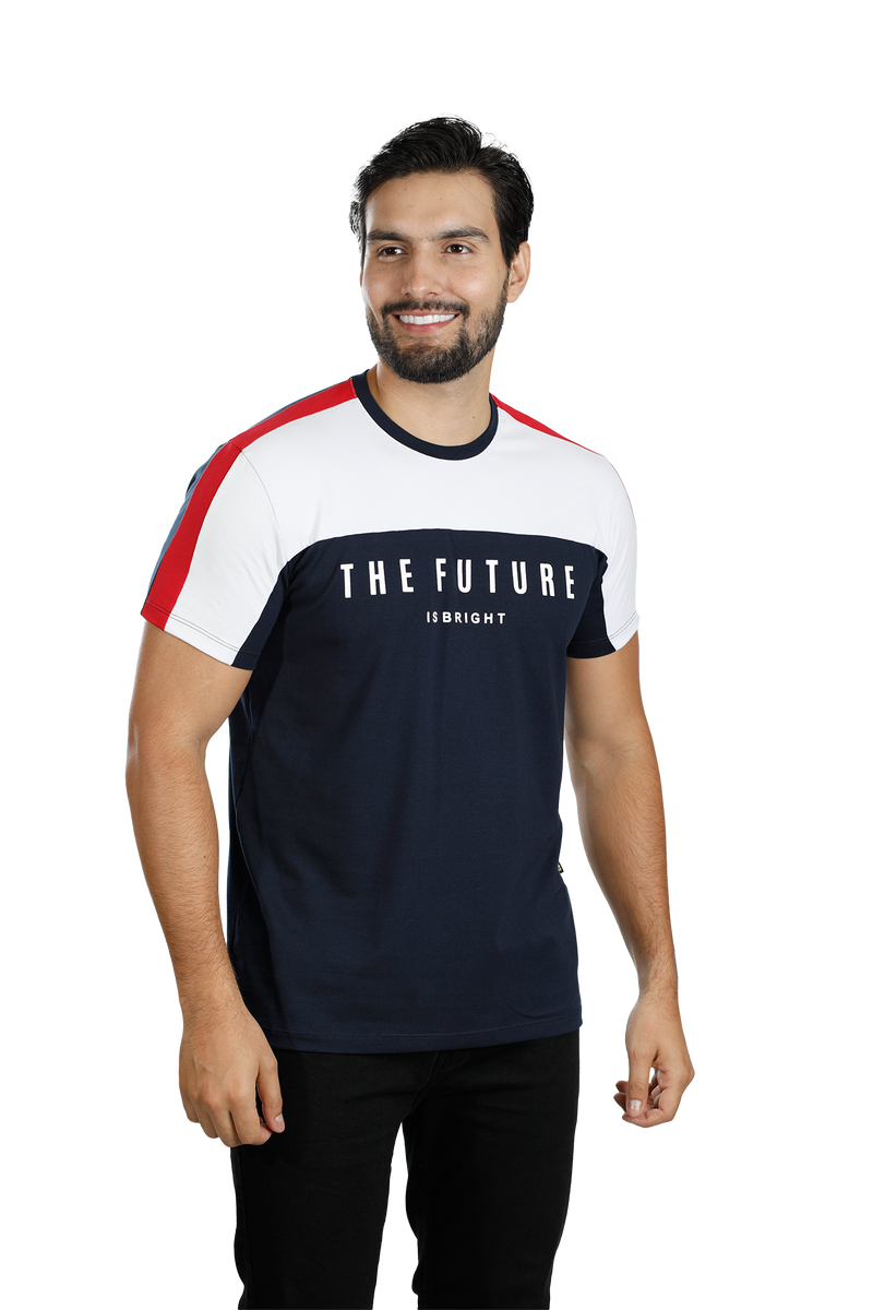 grupo luthier lado 2 Camiseta cuello redondo T-shirt para hombre combinada color azul oscuro blanco rojo