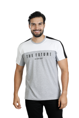 grupo luthier lado 2 Camiseta cuello redondo T-shirt para hombre combinada color jaspe blanco negro