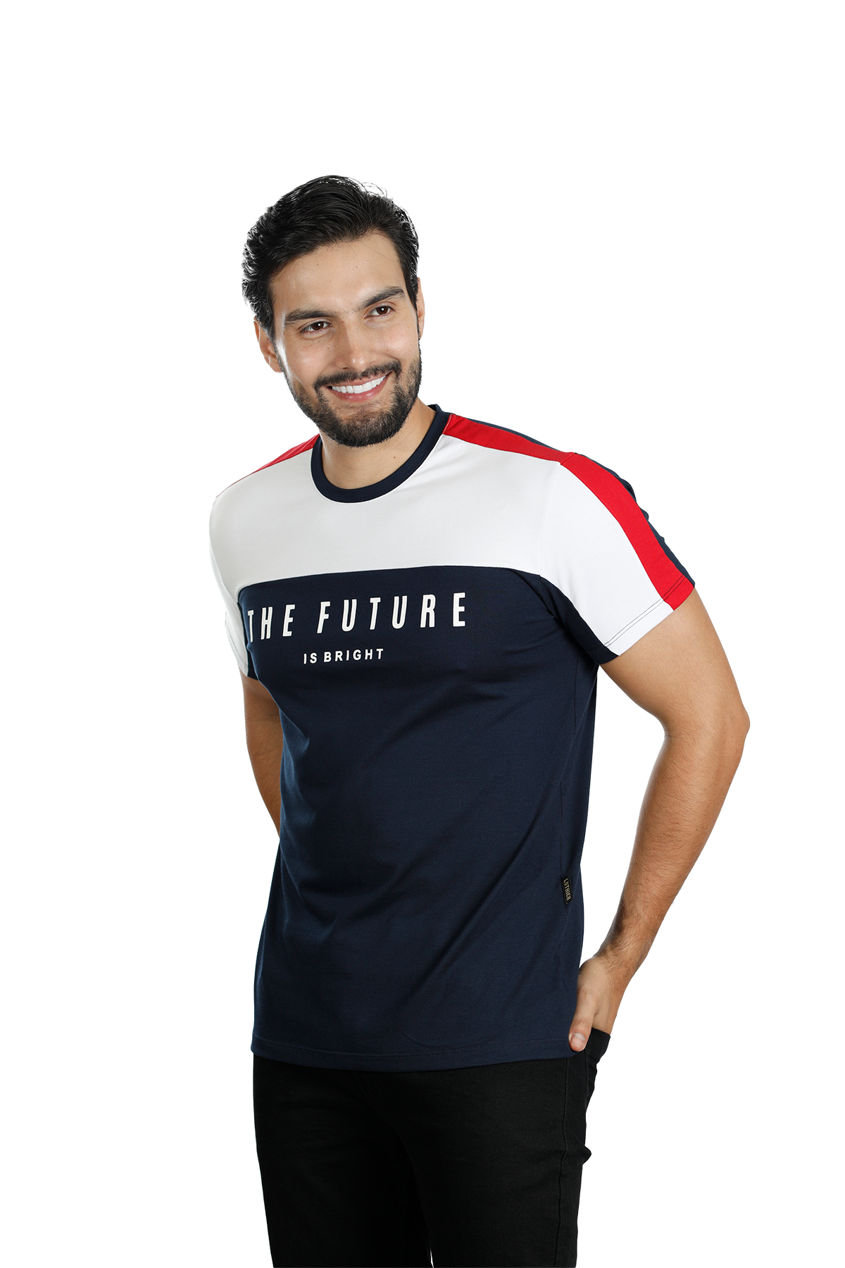 grupo luthier lado 3 Camiseta cuello redondo T-shirt para hombre combinada color azul oscuro blanco rojo