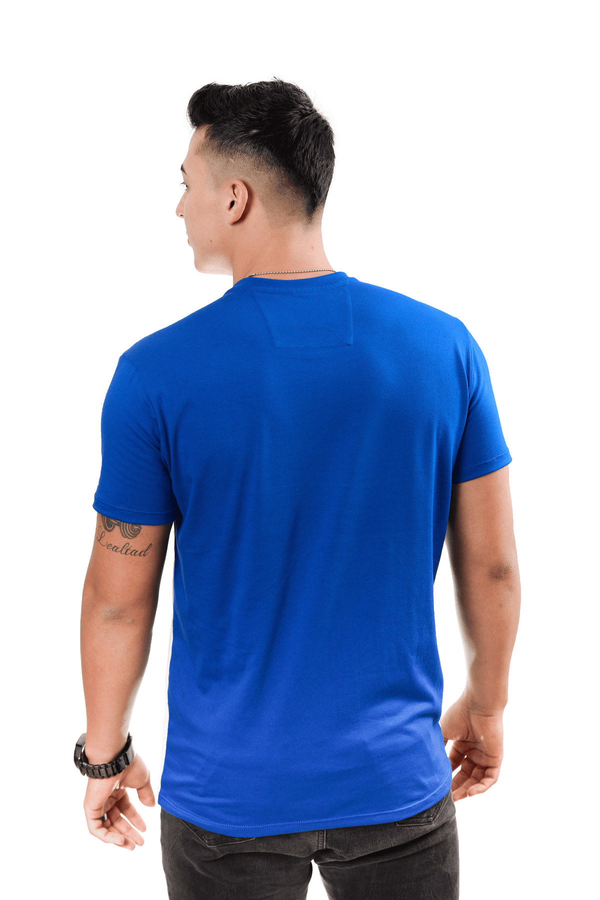 grupo luthier lado 4 Camiseta cuello redondo T-shirt para hombre combinada color rey negro blanco